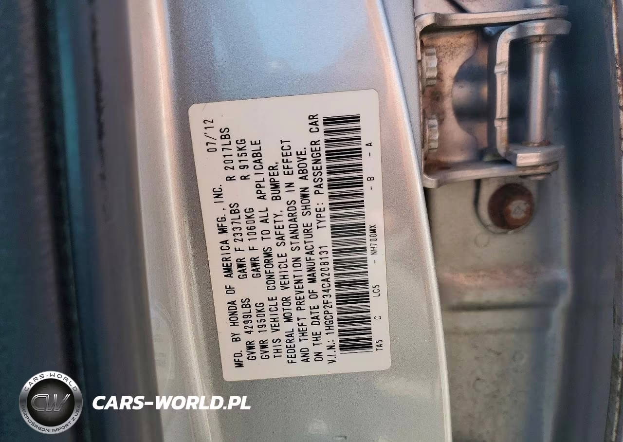 2012 Honda Accord Lx VIN:1HGCP2F34CA208131 - 13