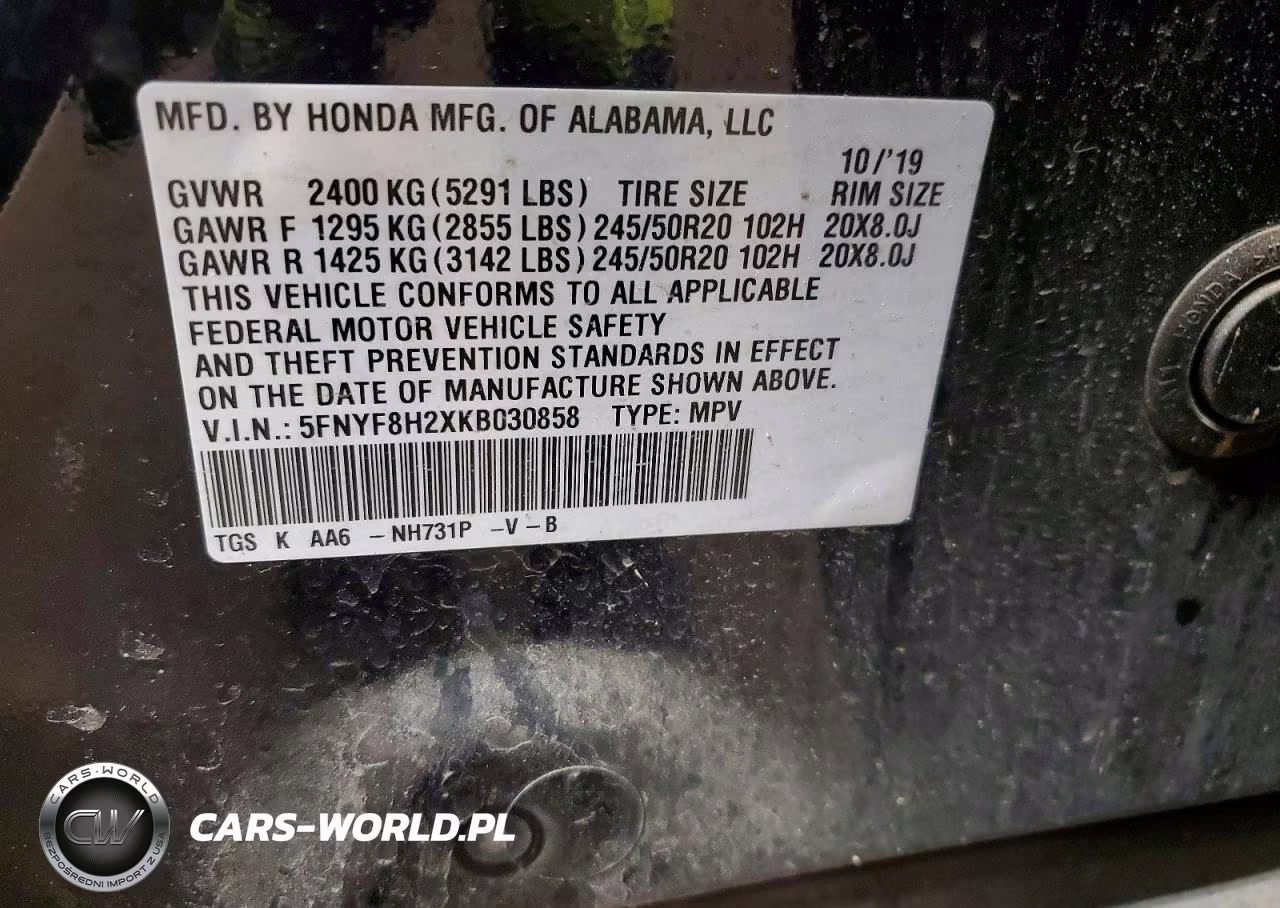 2019 Honda Passport Sport VIN:5FNYF8H2XKB030858 - 13
