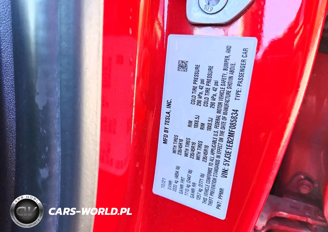 2021 Tesla Model 3 VIN:5YJ3E1EB2MF085834 - 12