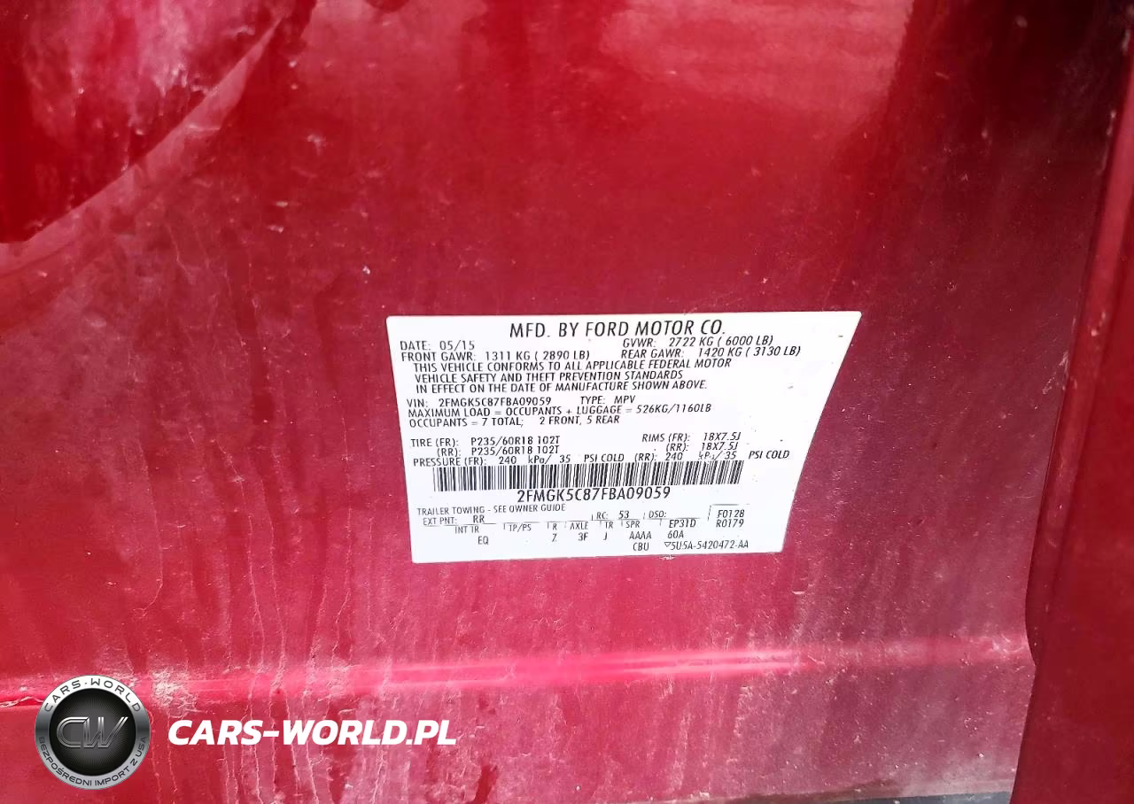 2015 Ford Flex Sel VIN:2FMGK5C87FBA09059 - 13