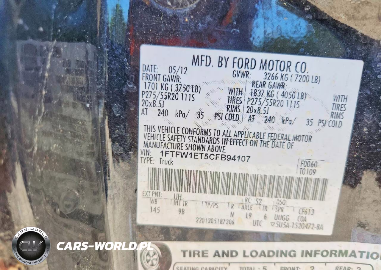 2012 Ford F150 Supercrew VIN:1FTFW1ET5CFB94107 - 12