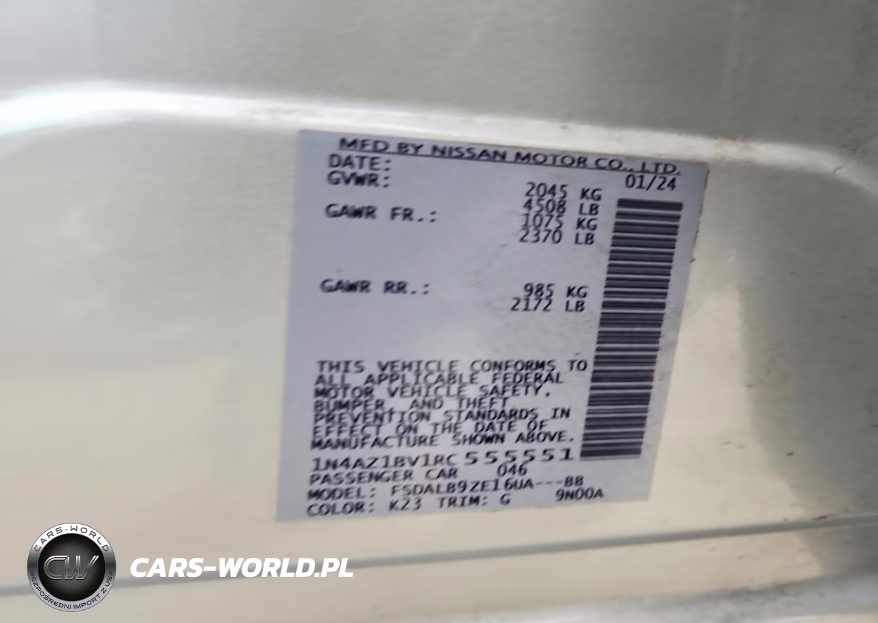 2024 Nissan Leaf S VIN:1N4AZ1BV1RC555551 - 12