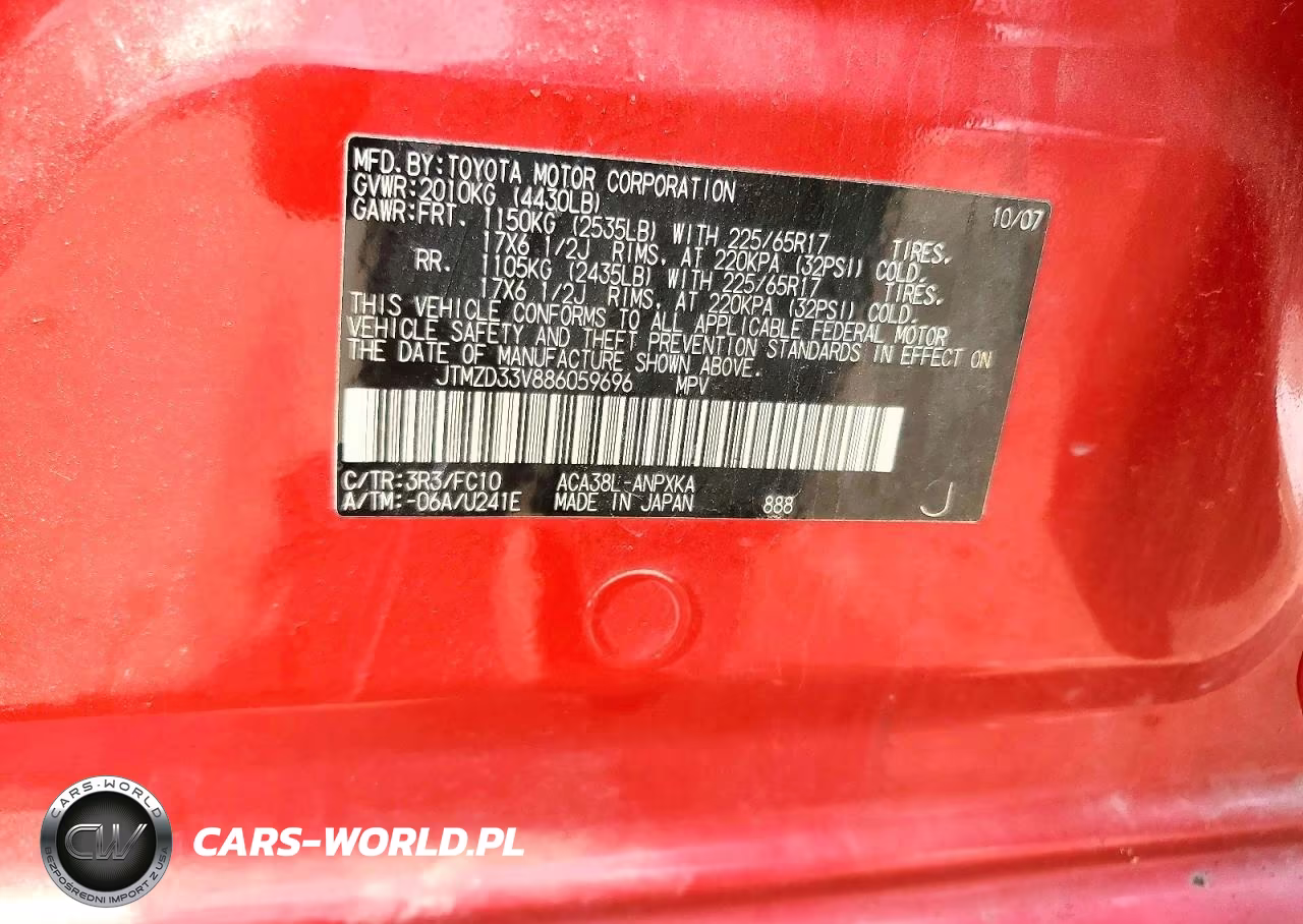2008 Toyota Rav4 Base VIN:JTMZD33V886059696 - 13