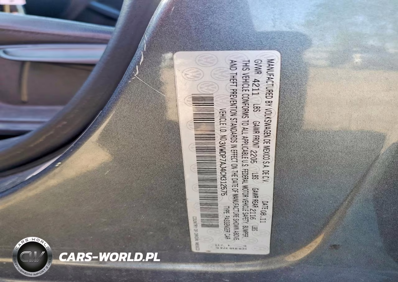2012 Volkswagen Jetta Se VIN:3VWDP7AJ4CM312575 - 12