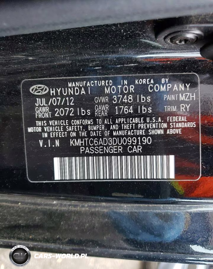 2013 Hyundai Veloster Base VIN:KMHTC6AD3DU099190 - 12