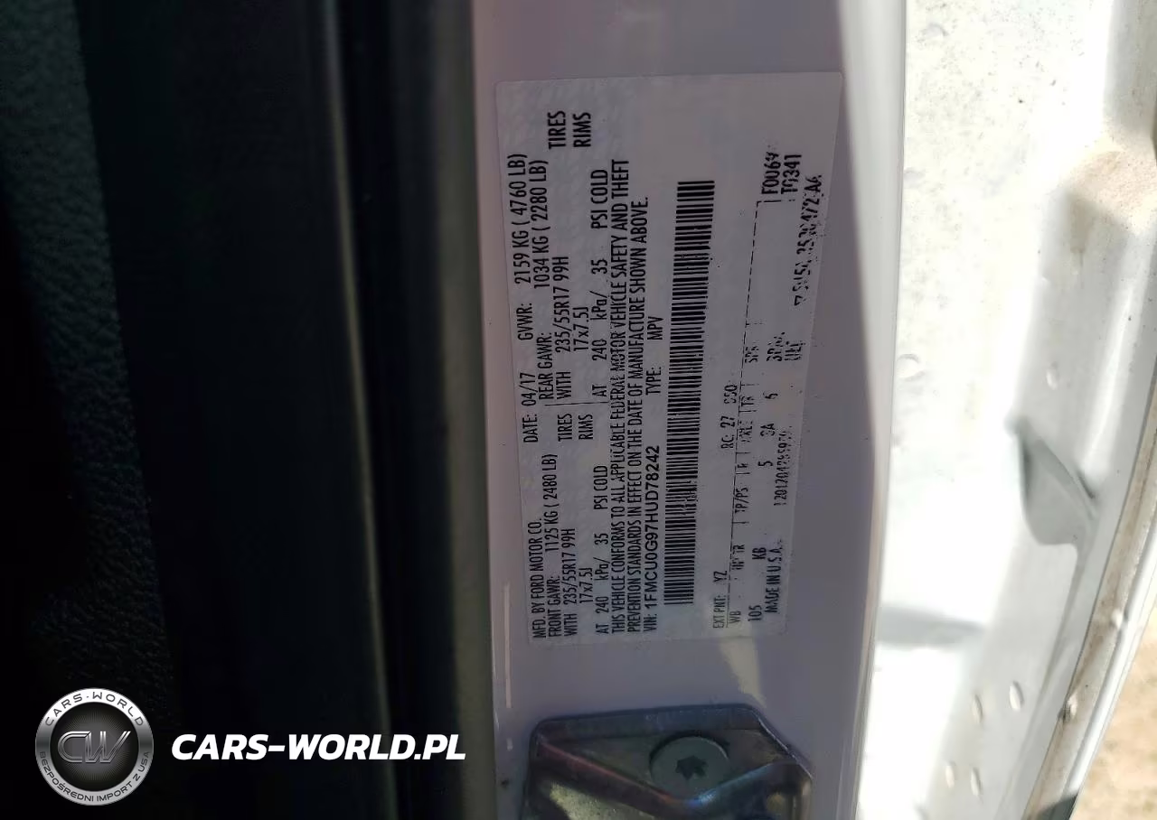2017 Ford Escape Se VIN:1FMCU0G97HUD78242 - 12