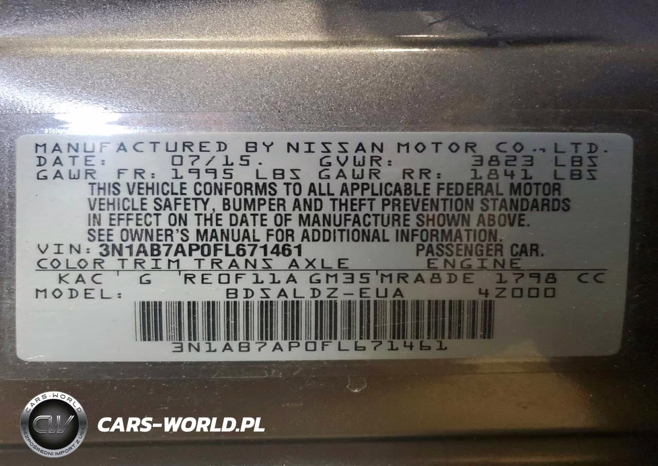 2015 Nissan Sentra Sv VIN:3N1AB7AP0FL671461 - 12
