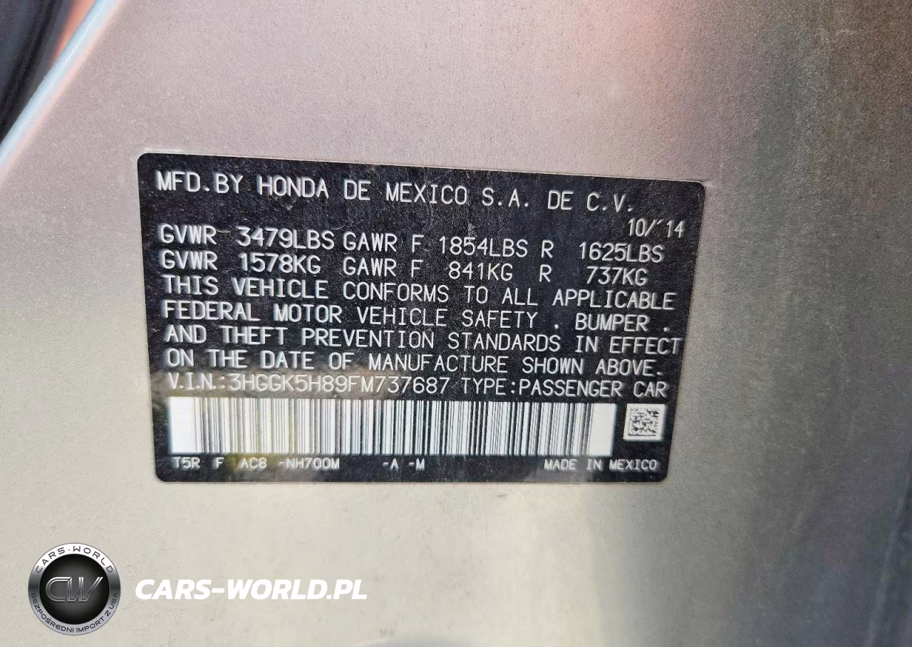 2015 Honda Fit Ex VIN:3HGGK5H89FM737687 - 12