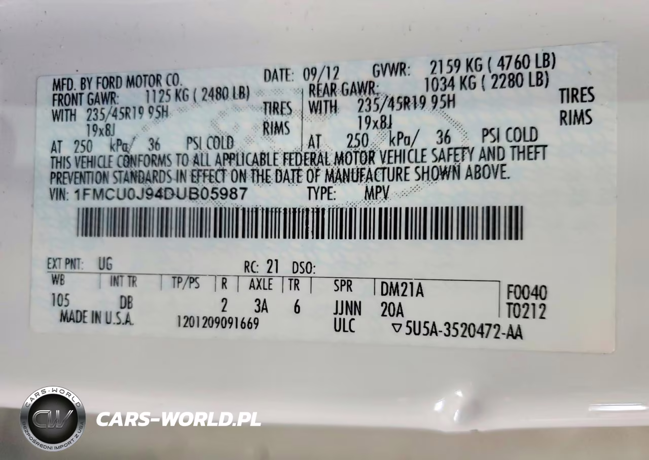 2013 Ford Escape Titanium VIN:1FMCU0J94DUB05987 - 13