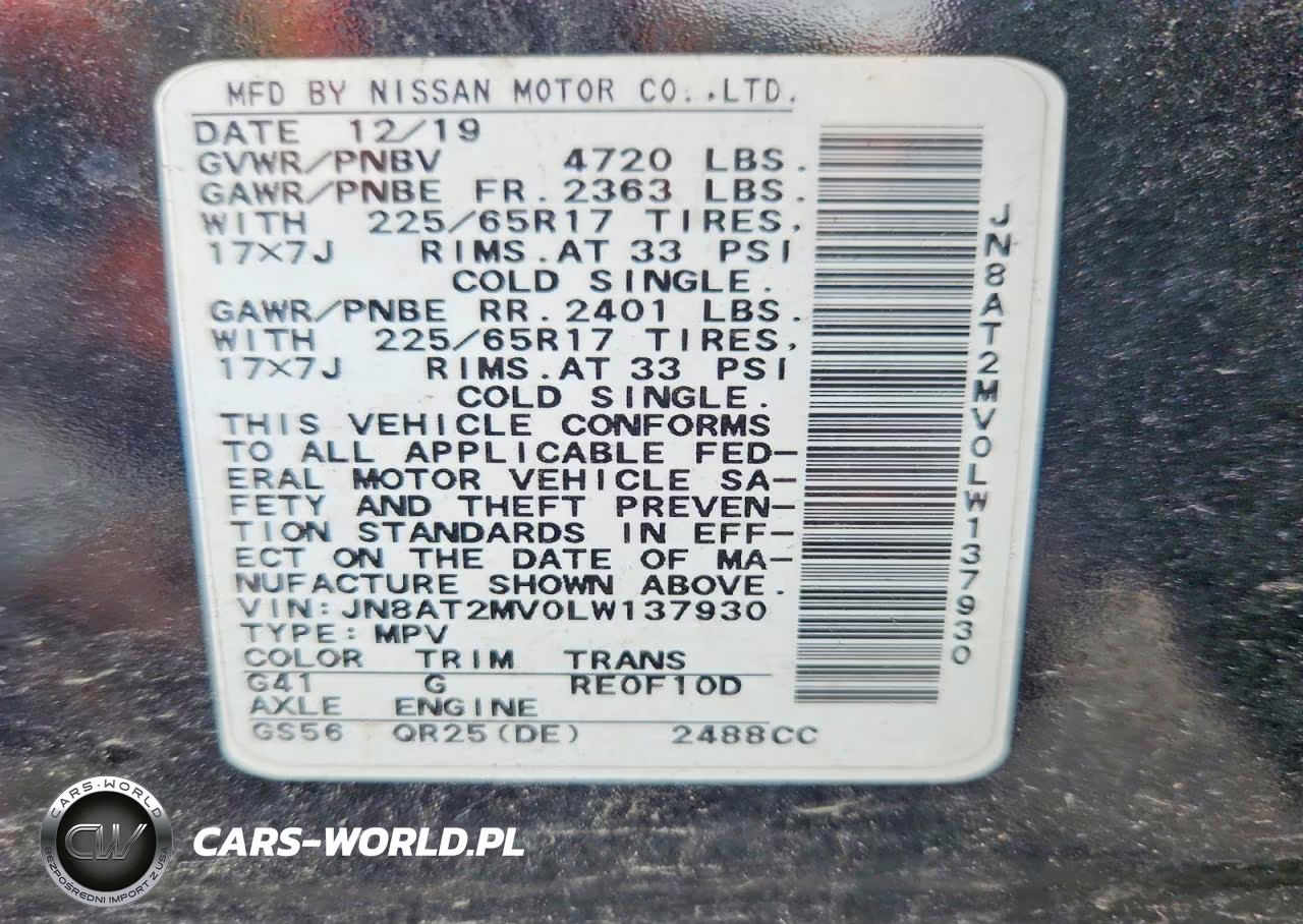 2020 Nissan Rogue S VIN:JN8AT2MV0LW137930 - 13