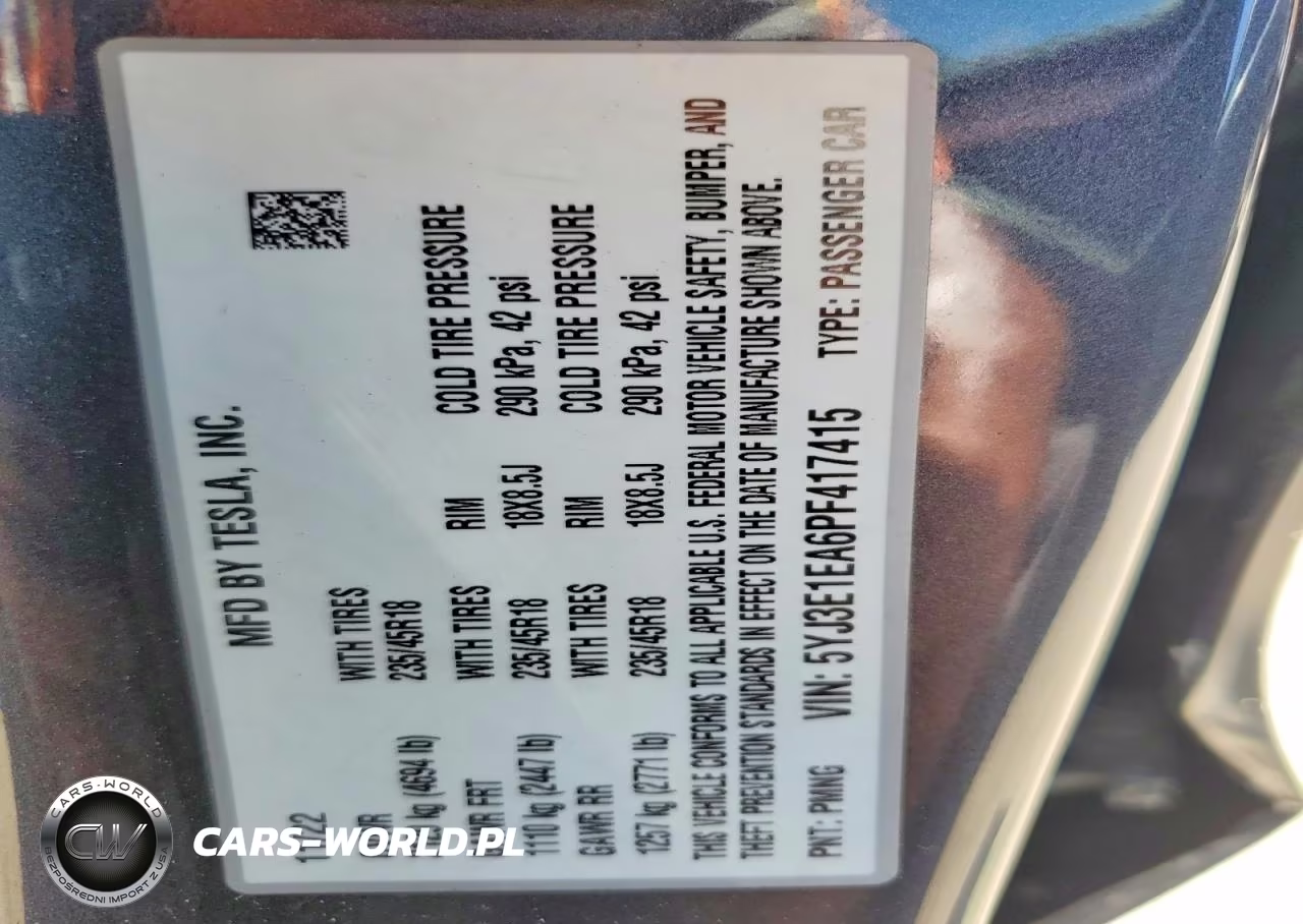 2023 Tesla Model 3 VIN:5YJ3E1EA6PF417415 - 12