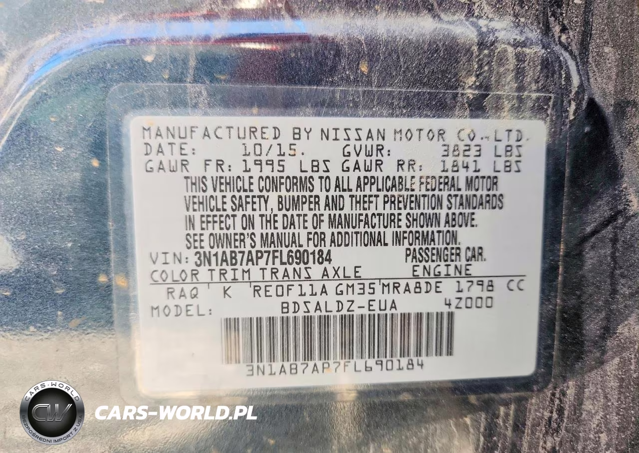 2015 Nissan Sentra Sv VIN:3N1AB7AP7FL690184 - 12