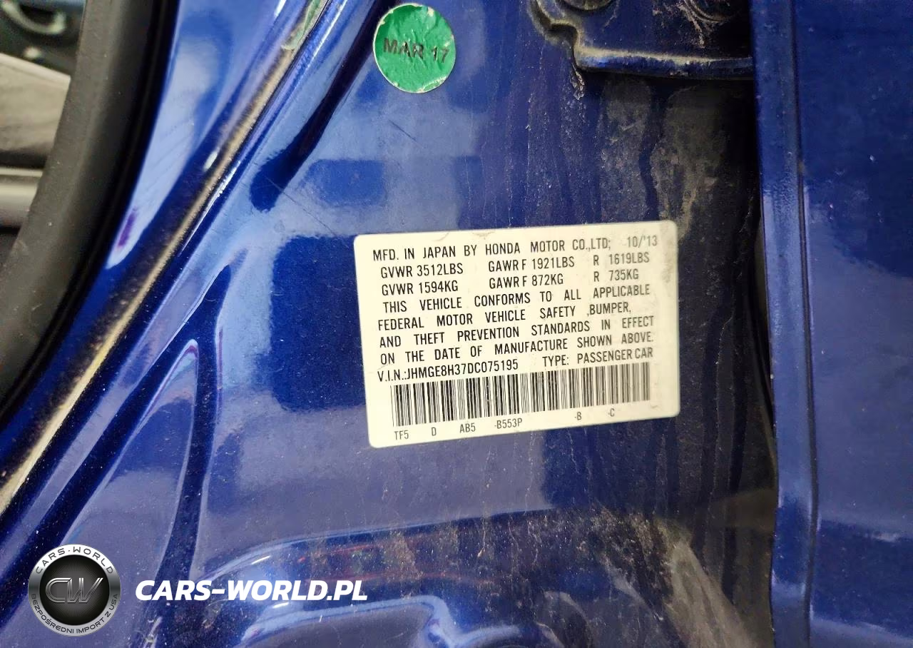 2013 Honda Fit VIN:JHMGE8H37DC075195 - 13