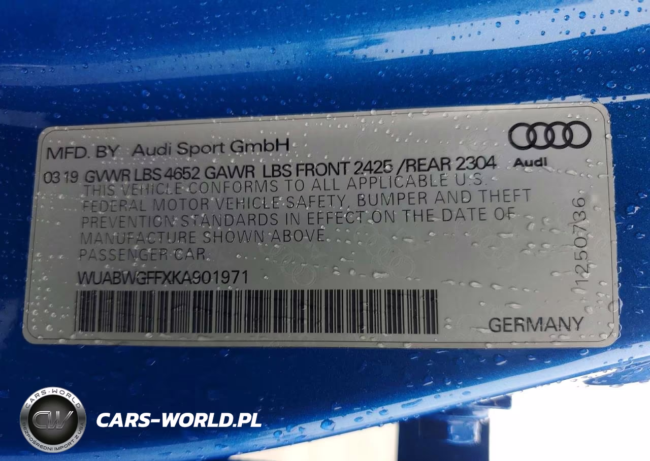 2019 Audi Rs3 VIN:WUABWGFFXKA901971 - 13