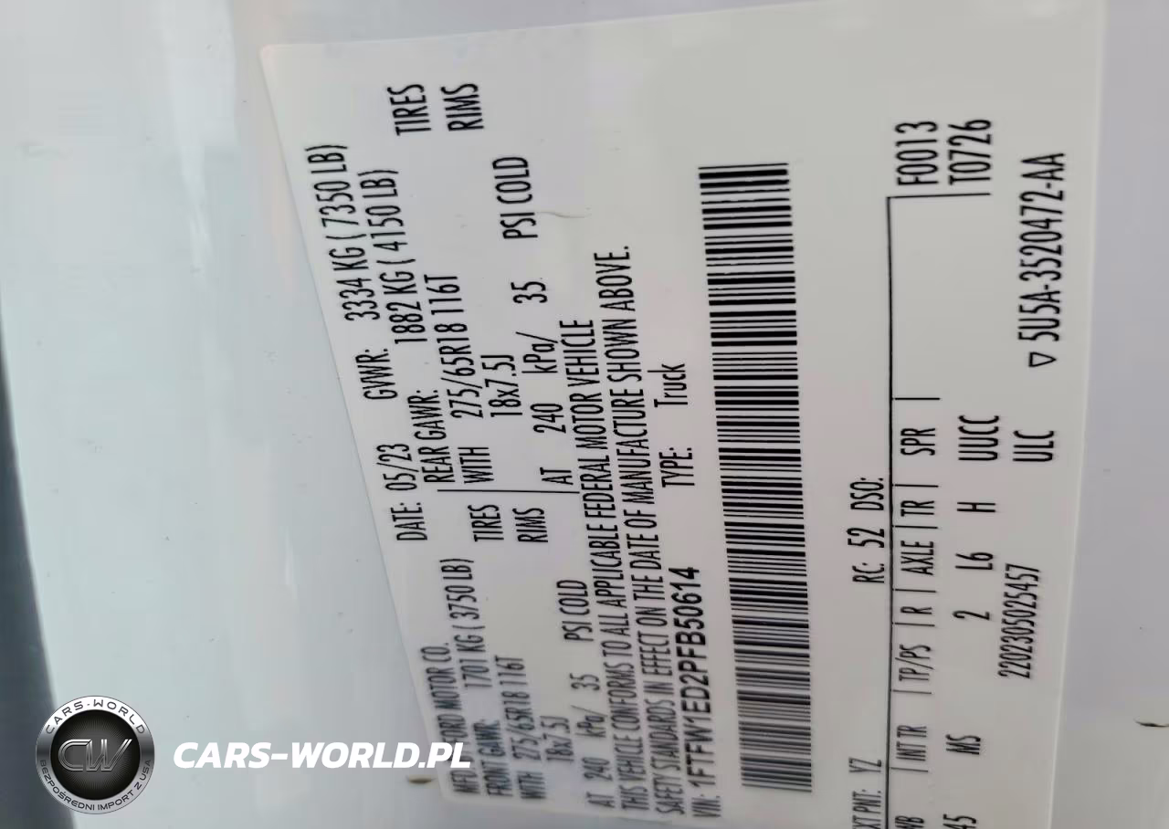 2023 Ford F150 Supercrew VIN:1FTFW1ED2PFB50614 - 12
