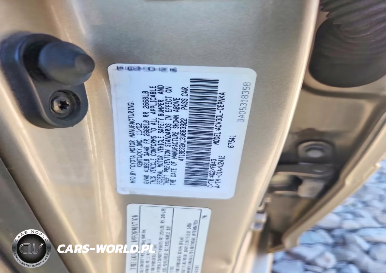 2003 Toyota Camry Le VIN:4T1BE32K13U663922 - 13