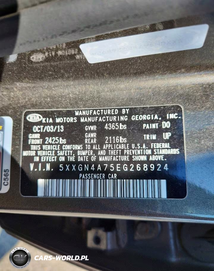 2014 Kia Optima Ex VIN:5XXGN4A75EG268924 - 12