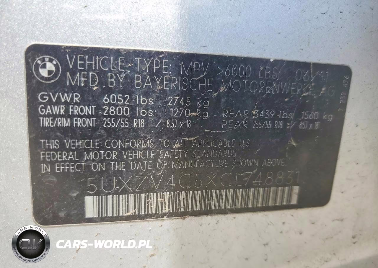 2012 BMW X5 xDrive35I VIN:5UXZV4C5XCL748831 - 13