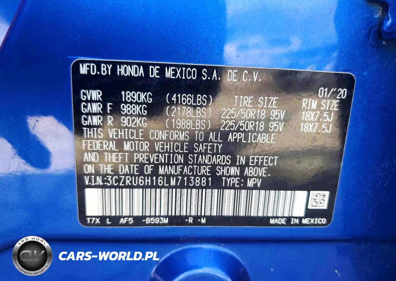 2020 Honda Hr-V Sport VIN:3CZRU6H16LM713881 - 14