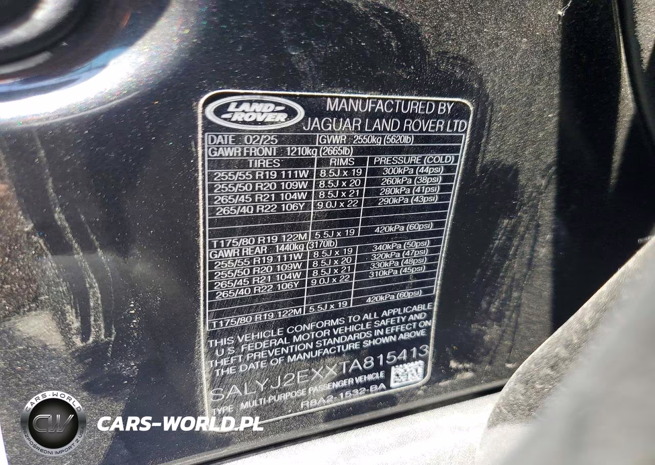 2026 Land Rover Range Rover Velar 4D VIN:SALYJ2EXXTA815413 - 14