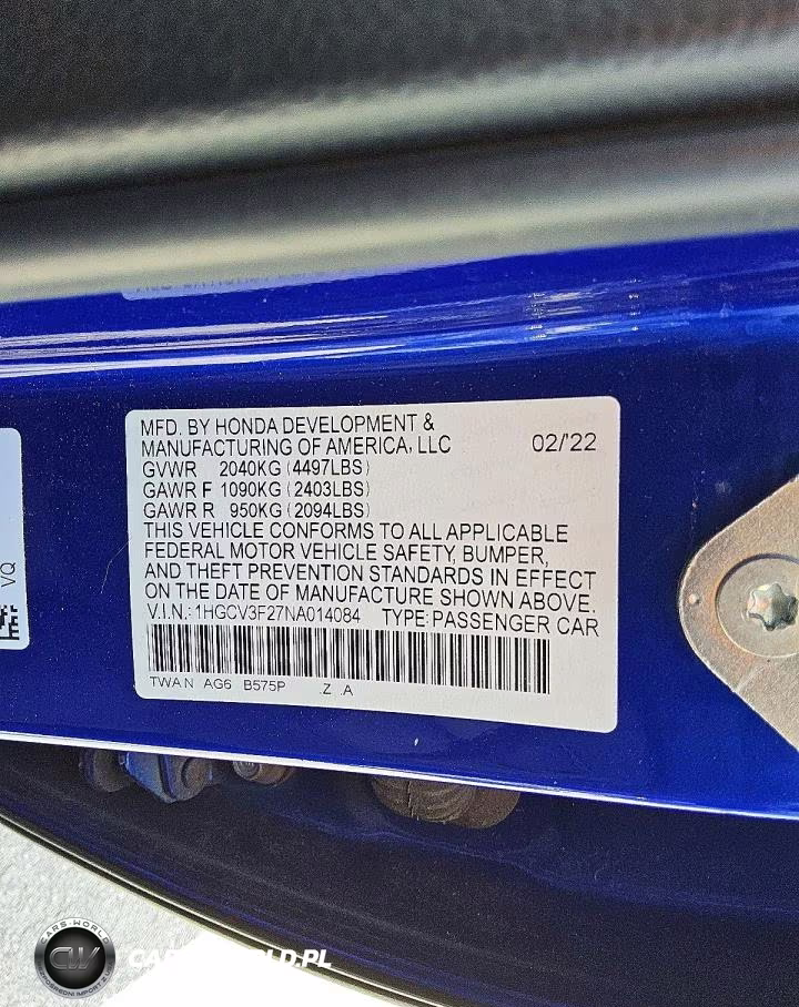 2022 Honda Accord Hybrid Sport VIN:1HGCV3F27NA014084 - 12