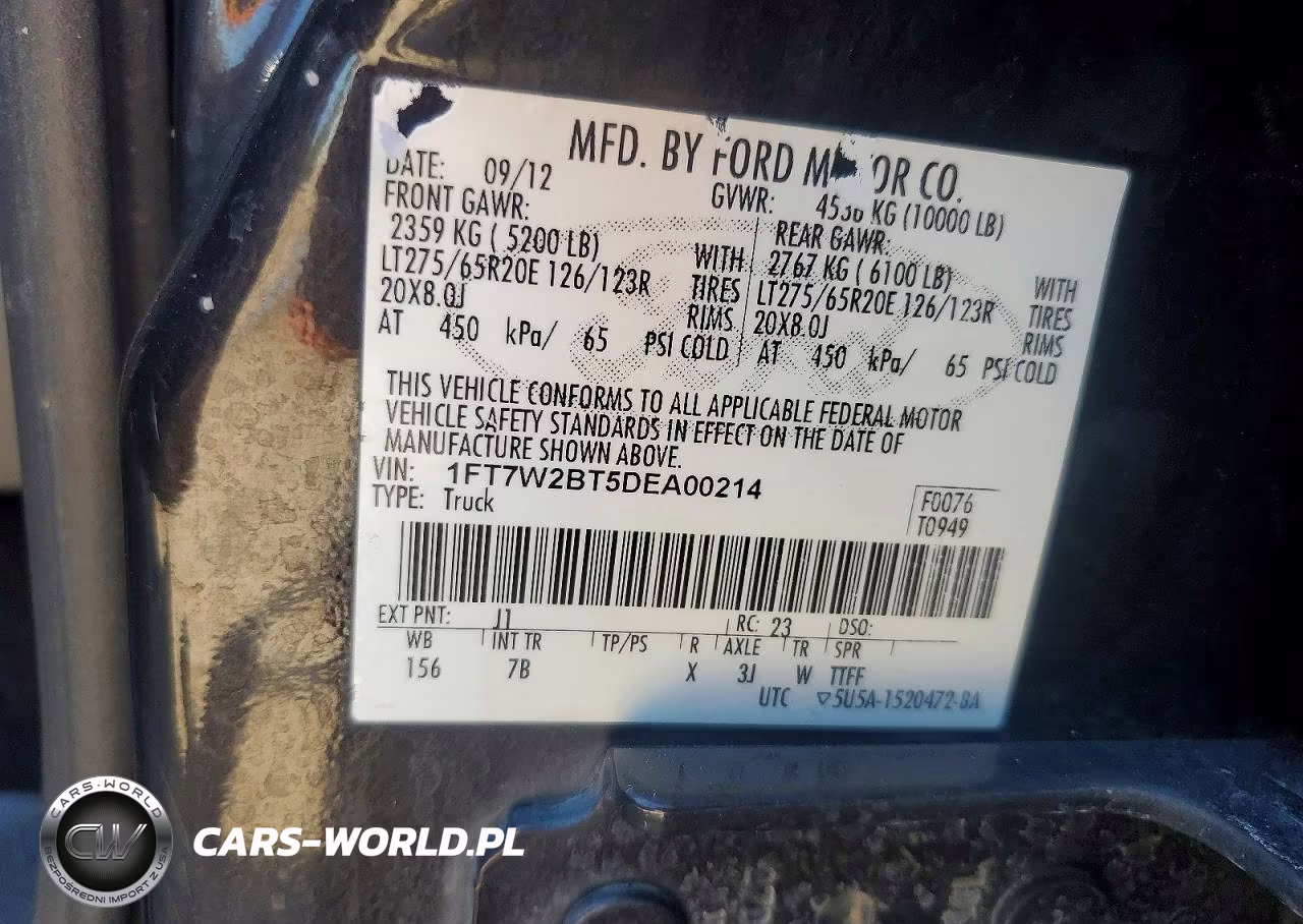 2013 Ford F250 Super Duty VIN:1FT7W2BT5DEA00214 - 12