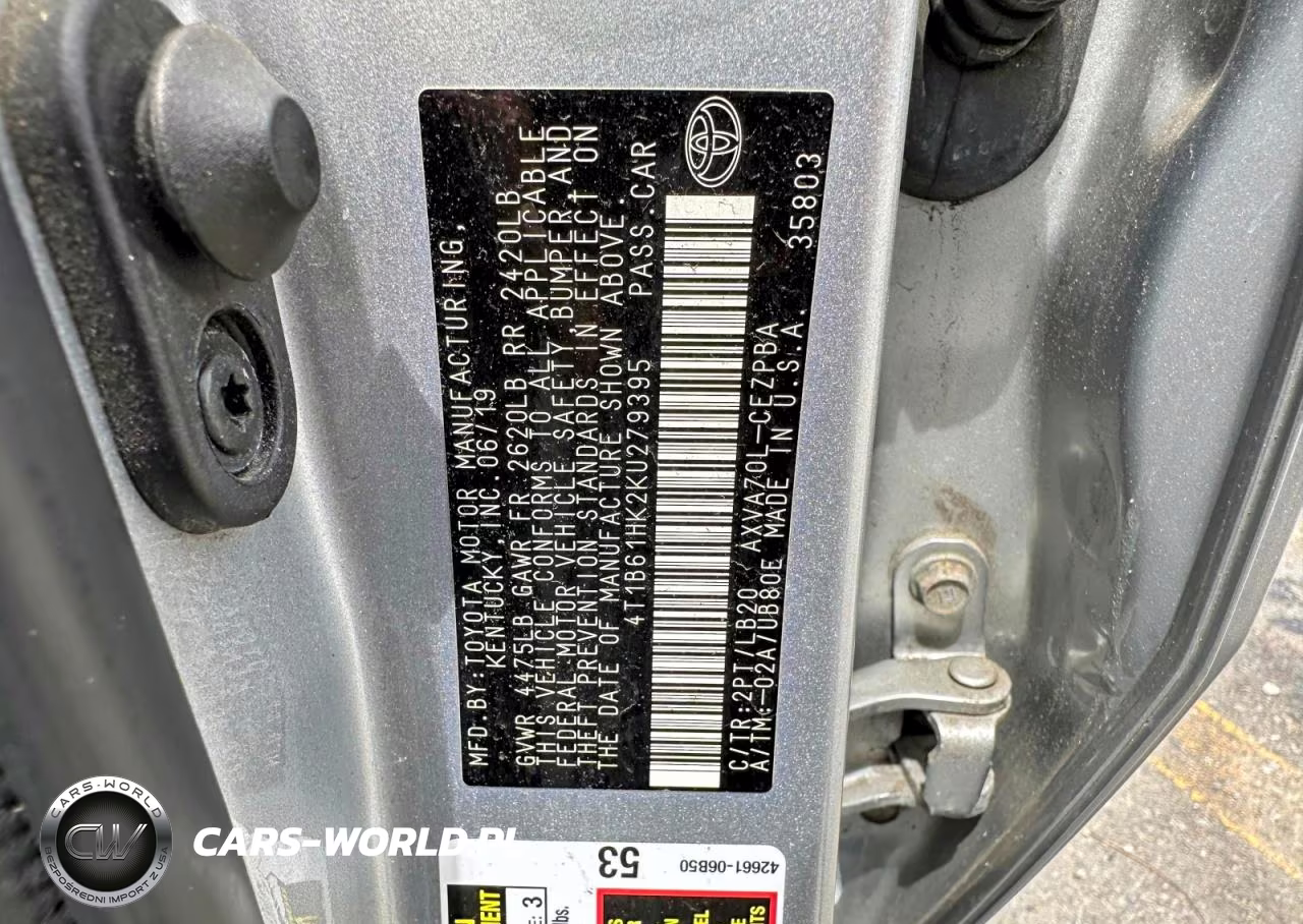 2019 Toyota Camry Xse VIN:4T1B61HK2KU279395 - 10