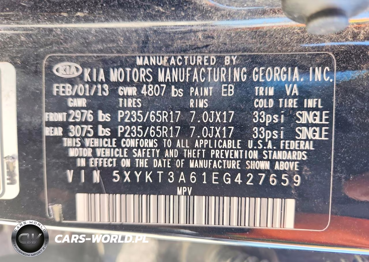 2014 Kia Sorento Lx VIN:5XYKT3A61EG427659 - 14