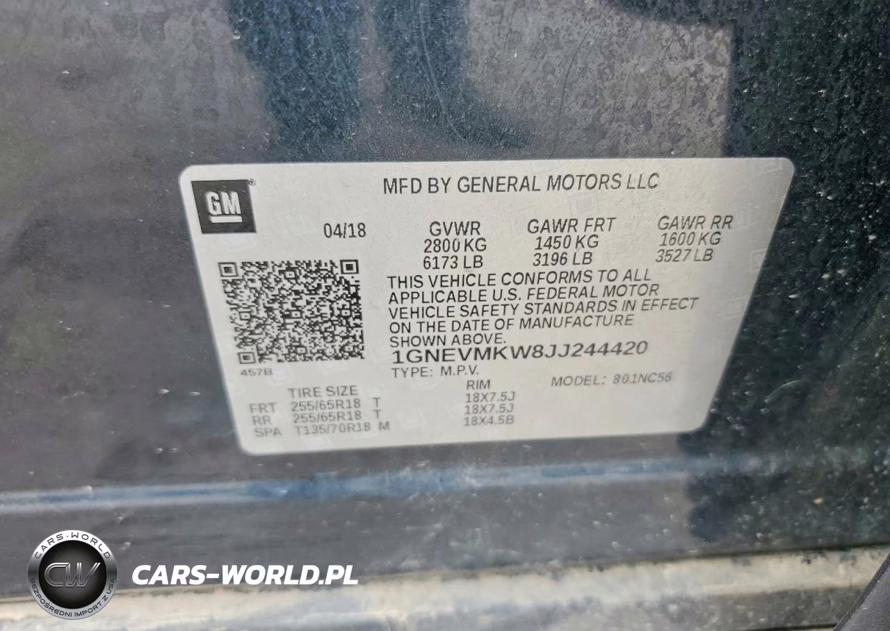 2018 Chevrolet Traverse Lt VIN:1GNEVMKW8JJ244420 - 14
