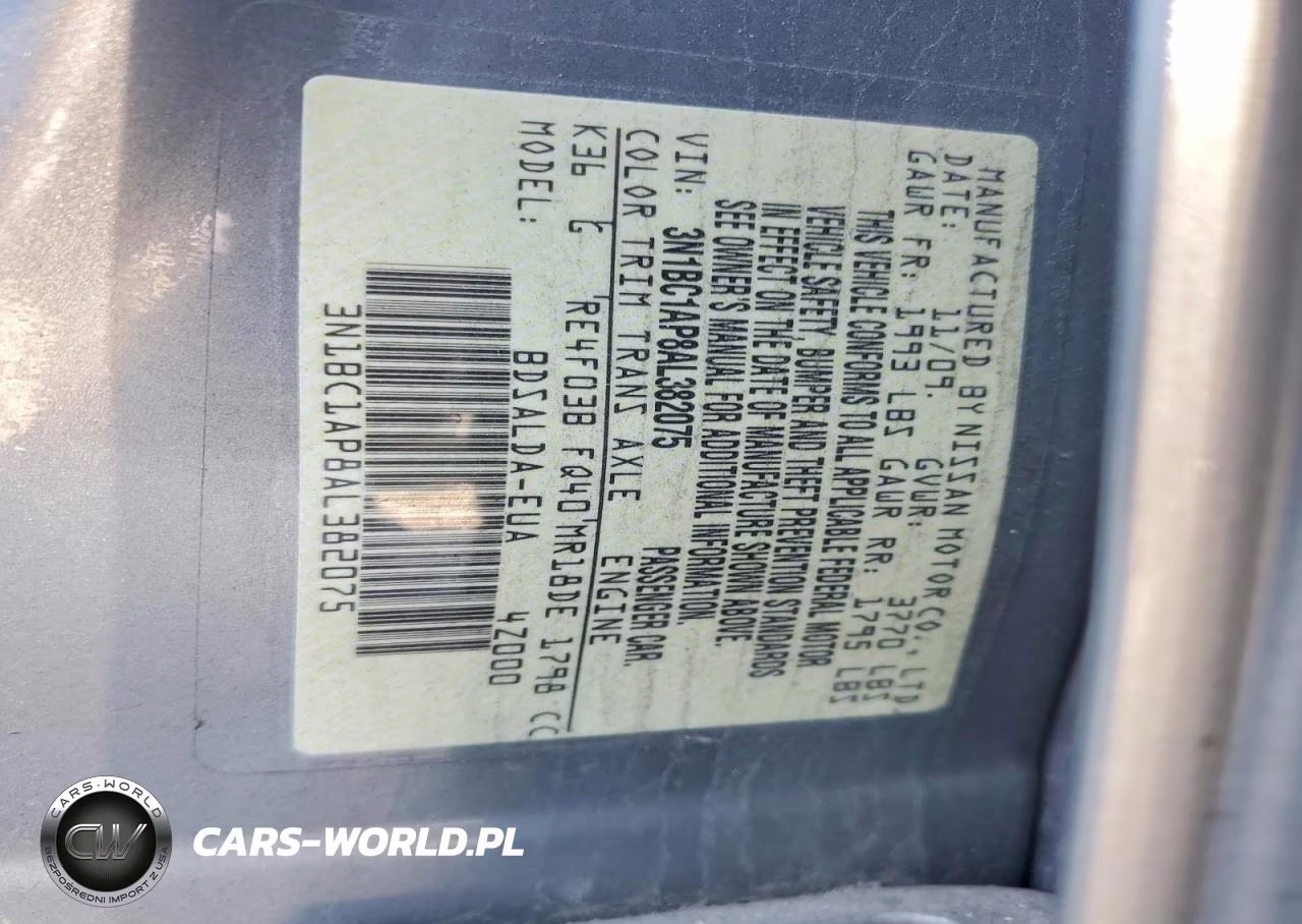2010 Nissan Versa 1.8 S VIN:3N1BC1AP8AL382075 - 12