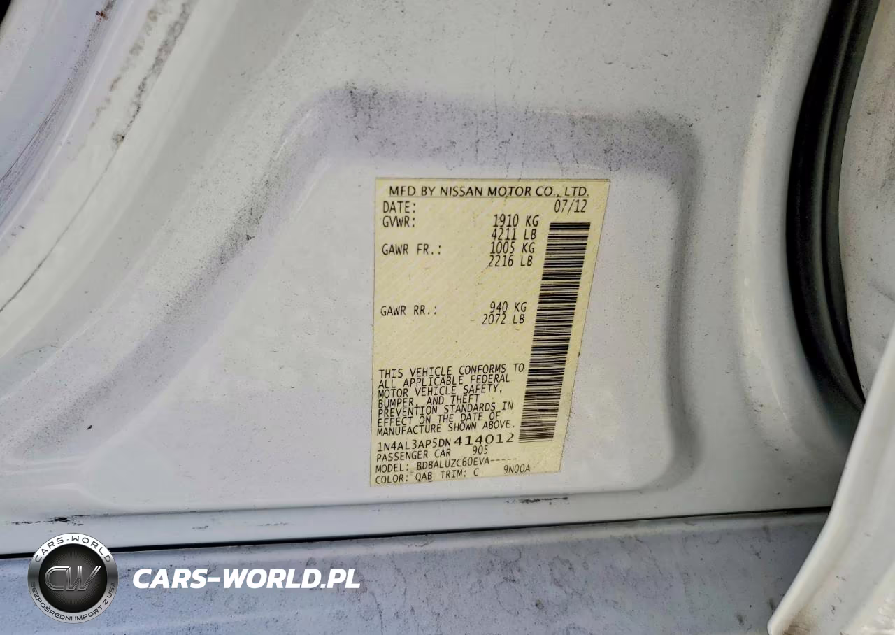 2013 Nissan Altima 2.5 VIN:1N4AL3AP5DN414012 - 12