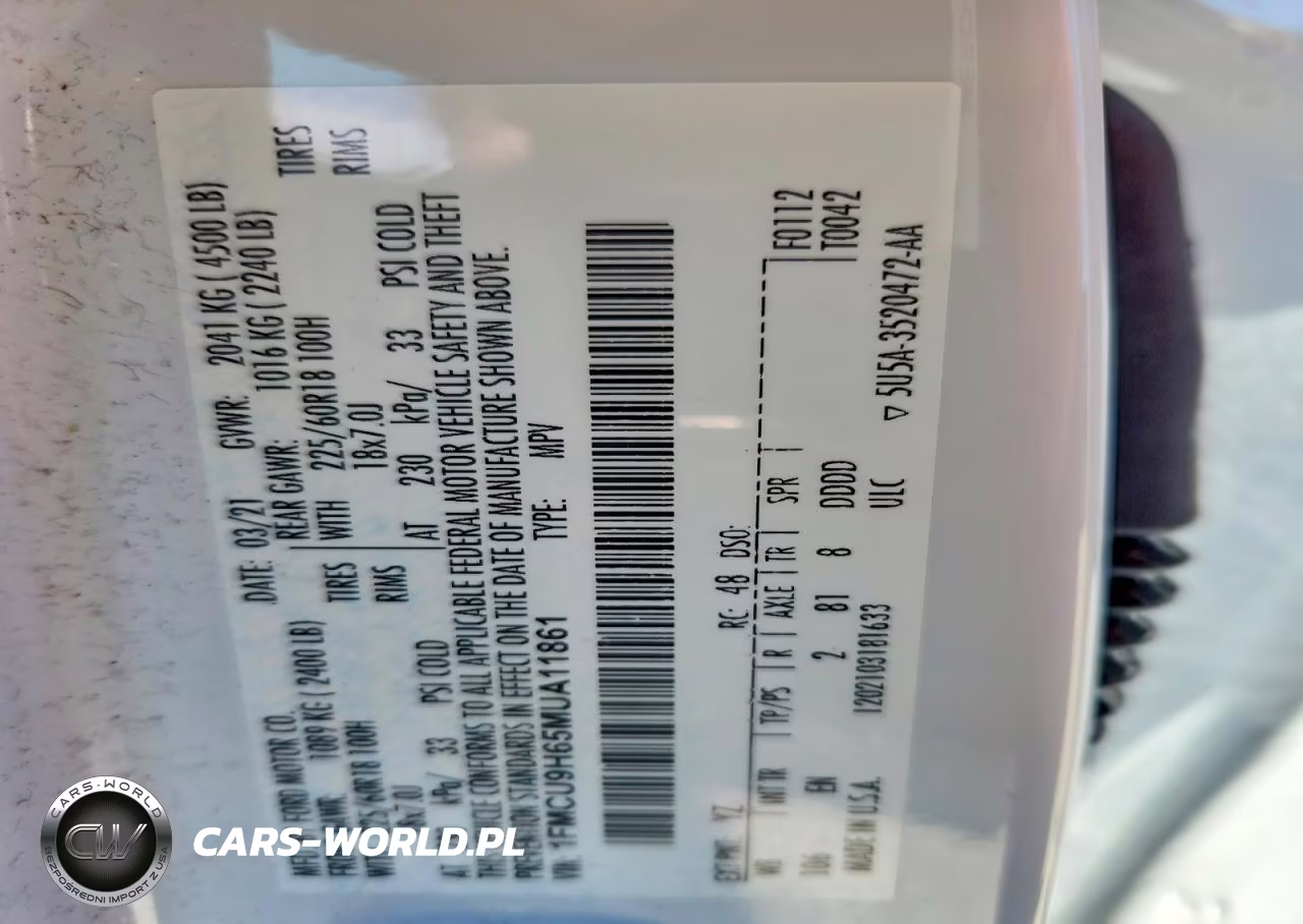 2021 Ford Escape Sel VIN:1FMCU9H65MUA11861 - 13