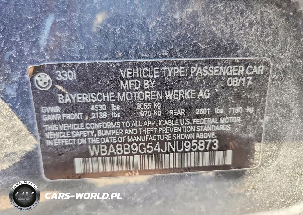 2018 BMW 330 I VIN:WBA8B9G54JNU95873 - 12
