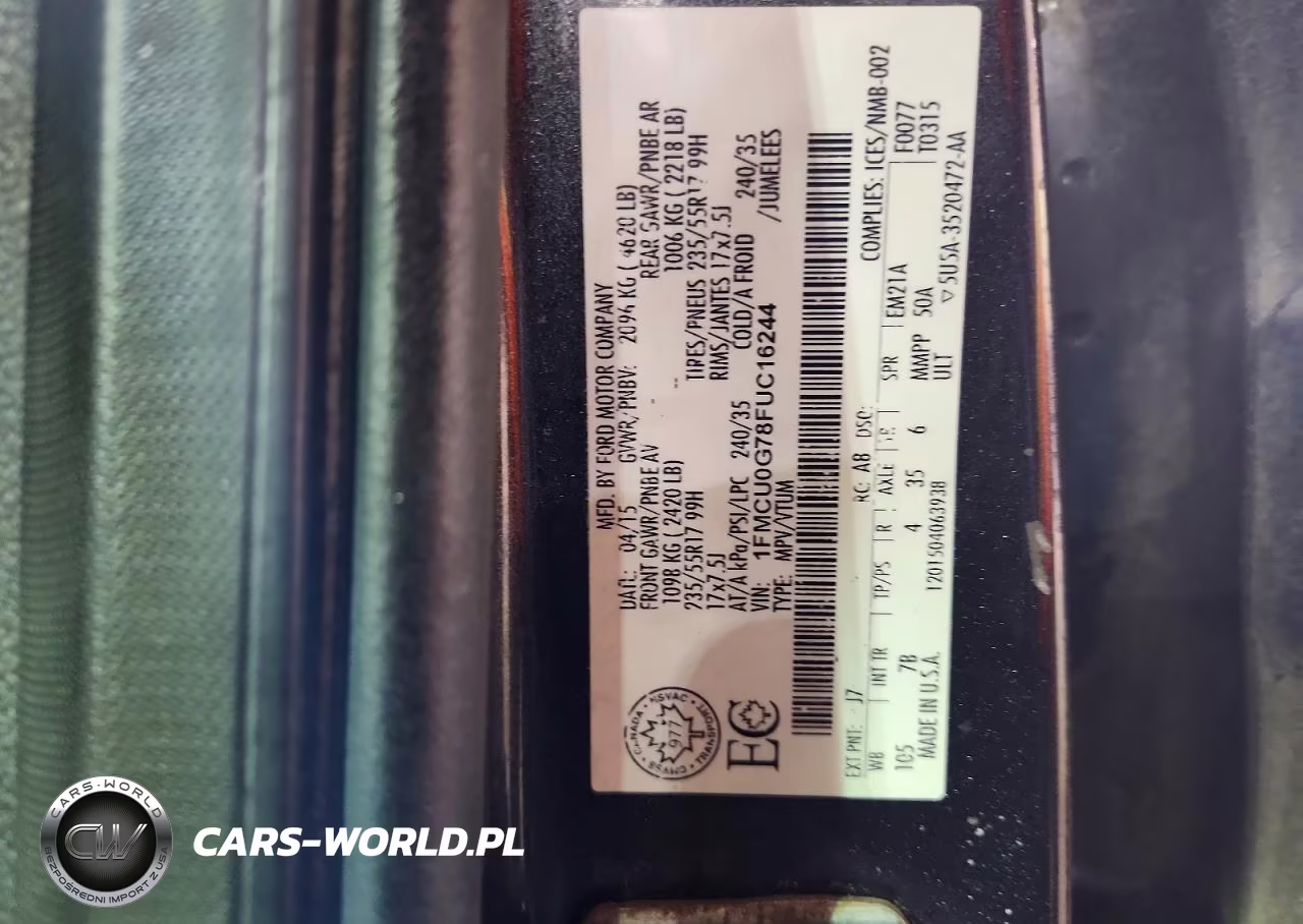 2015 Ford Escape Se VIN:1FMCU0G78FUC16244 - 14