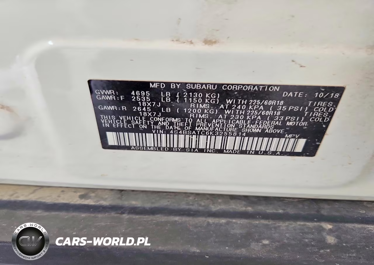 2019 Subaru Outback Touring VIN:4S4BSATC6K3255814 - 13