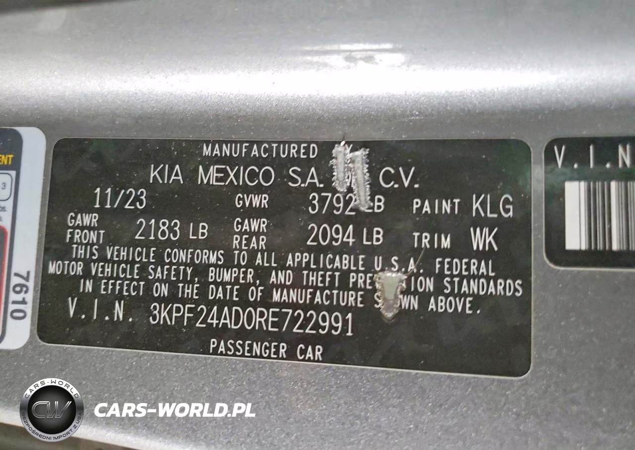 2024 Kia Forte Lxs VIN:3KPF24AD0RE722991 - 12