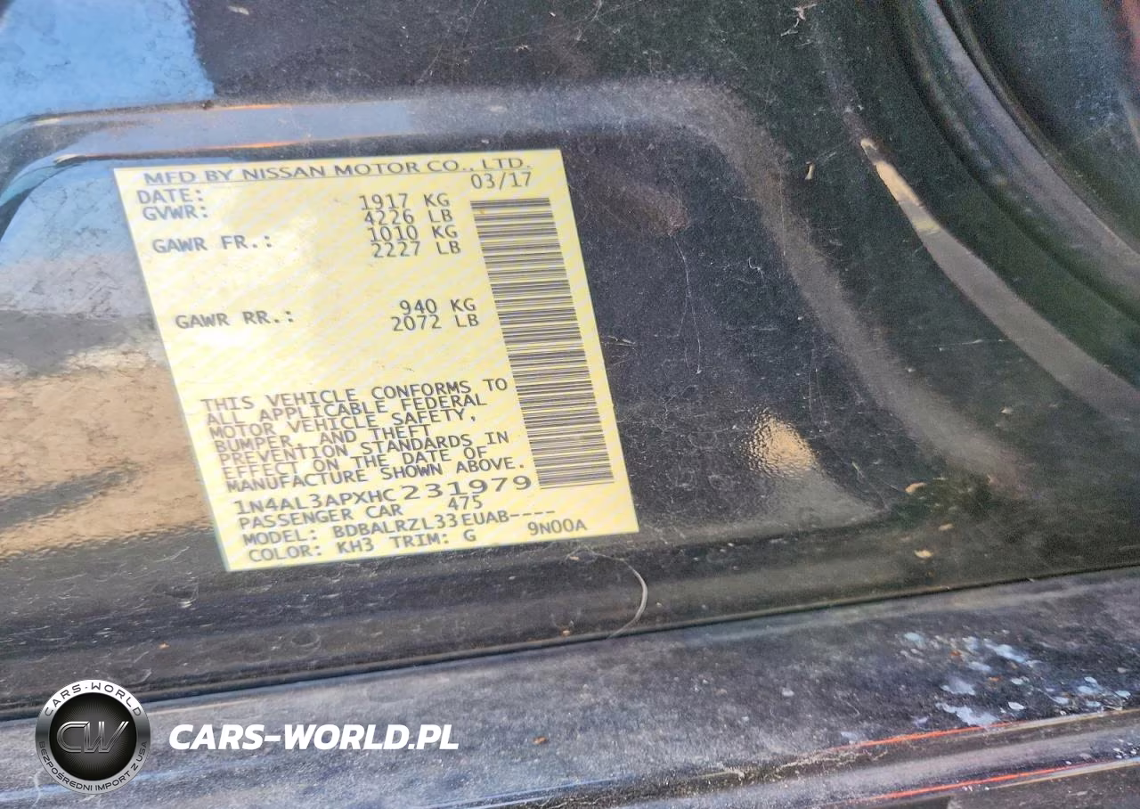 2017 Nissan Altima VIN:1N4AL3APXHC231979 - 12