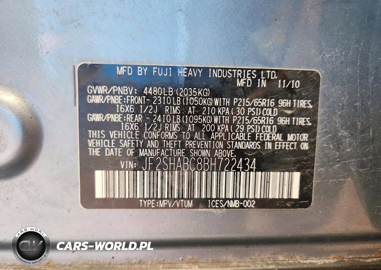 2011 Subaru Forester 2.5X VIN:JF2SHABC8BH722434 - 14