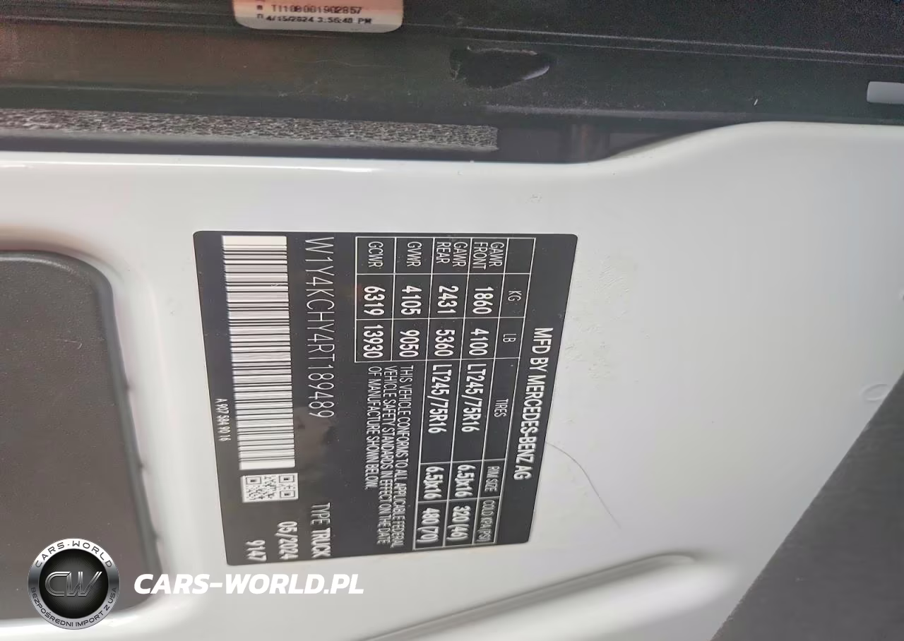 2024 Mercedes Benz Sprinter 2500 Delivery Van VIN:W1Y4KCHY4RT189489 - 13