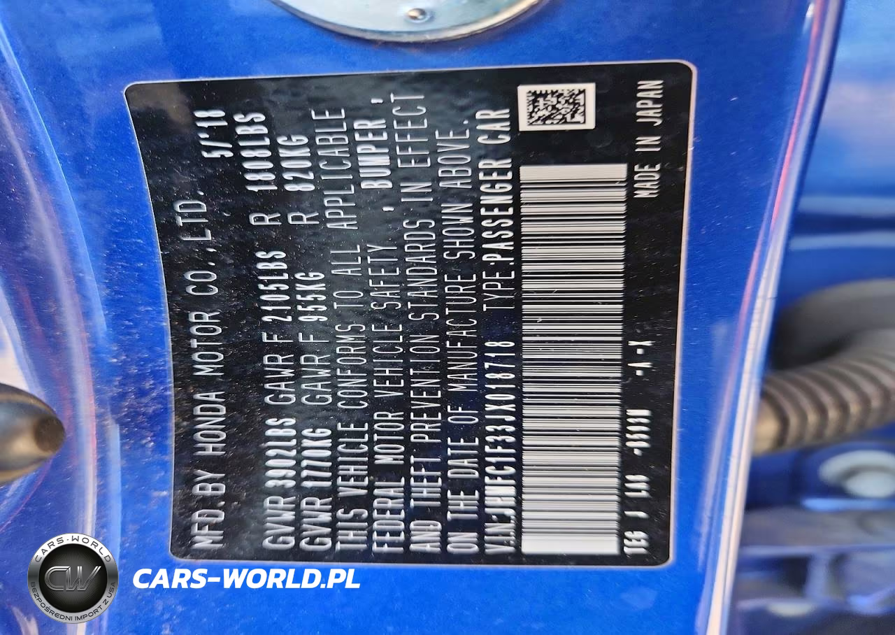 2018 Honda Civic Ex VIN:JHMFC1F33JX018718 - 13