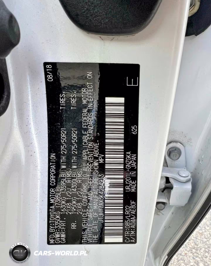 2019 Lexus Lx 570 VIN:JTJHY7AX3K4284913 - 10