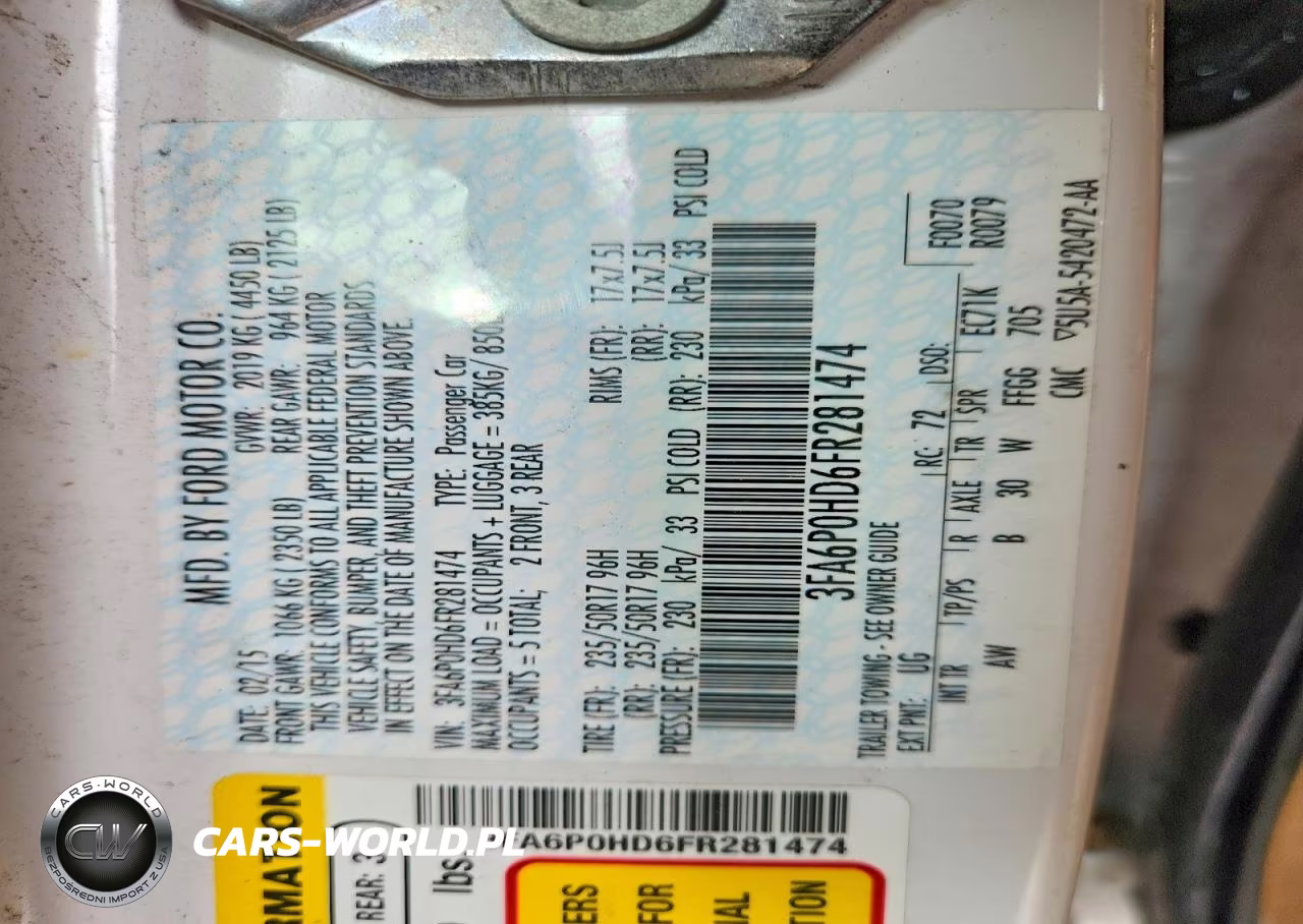 2015 Ford Fusion Se VIN:3FA6P0HD6FR281474 - 12