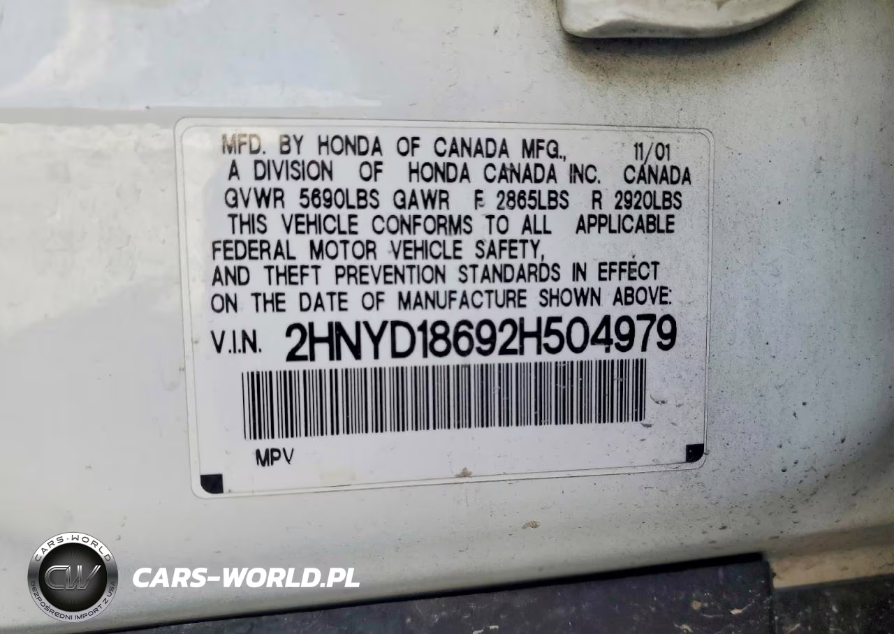 2002 Acura Mdx Touring VIN:2HNYD18692H504979 - 13