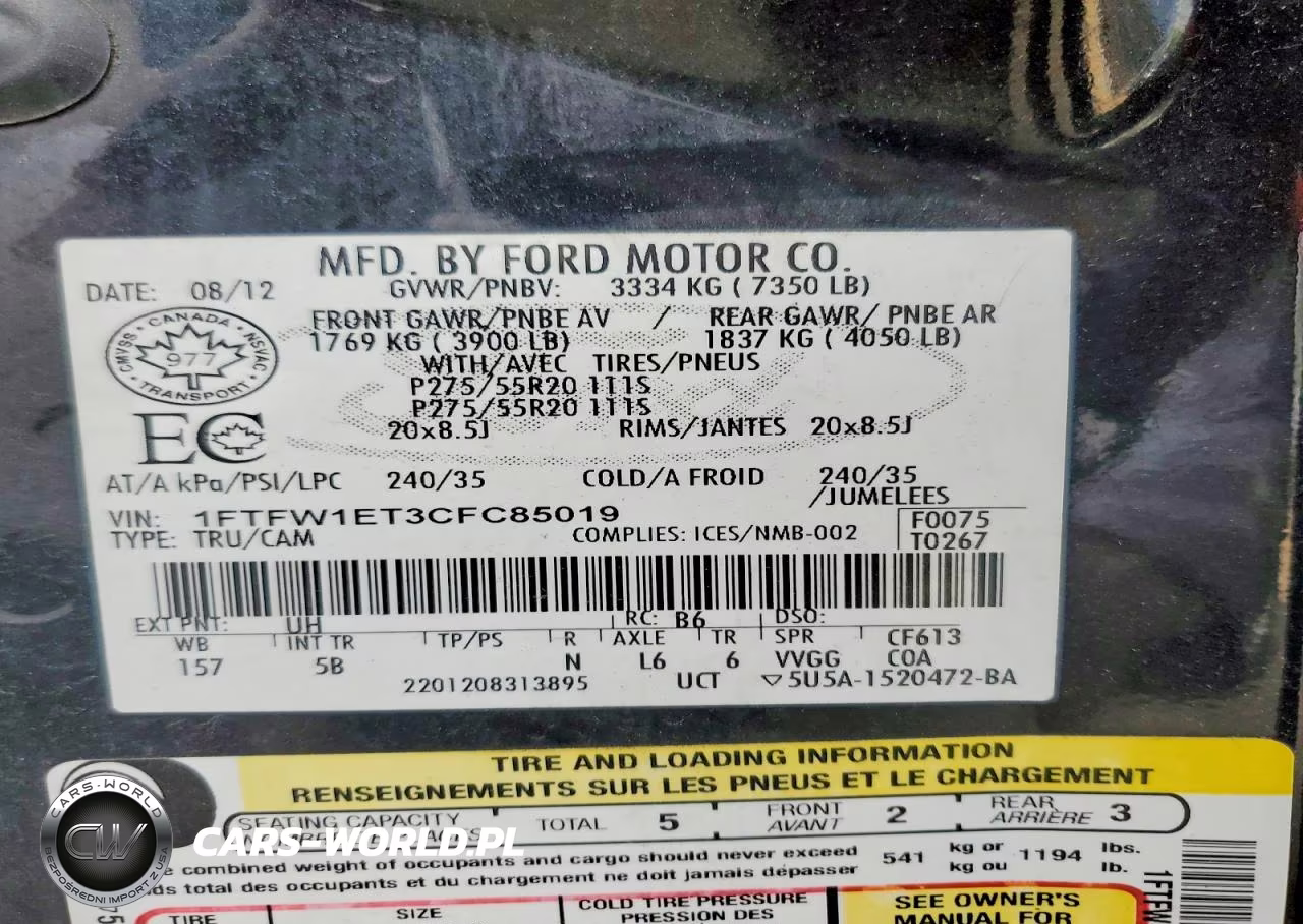 2012 Ford F150 Supercrew VIN:1FTFW1ET3CFC85019 - 12
