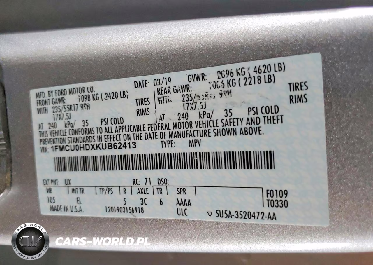 2019 Ford Escape VIN:1FMCU0HDXKUB62413 - 12