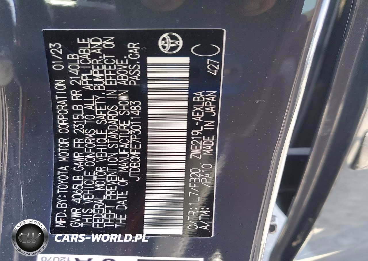 2023 Toyota Corolla Hybrid Le VIN:JTDBCMFE7P3011483 - 12