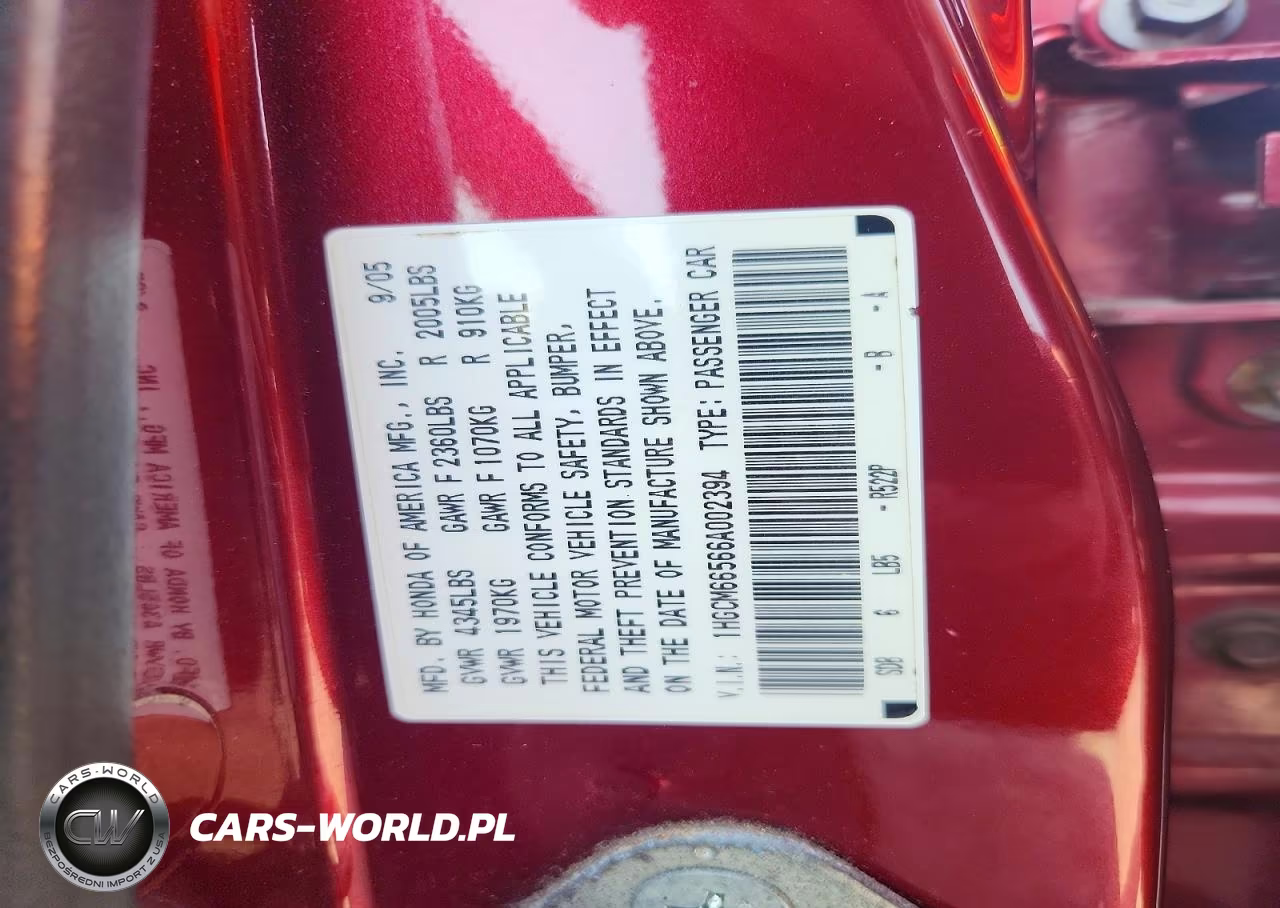 2006 Honda Accord Ex VIN:1HGCM66566A002394 - 13