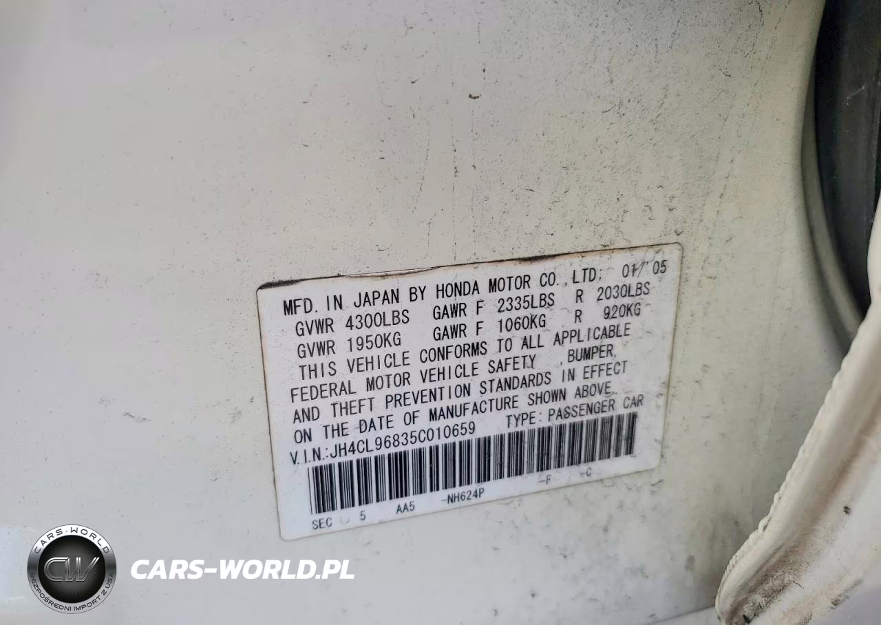 2005 Acura Tsx VIN:JH4CL96835C010659 - 12