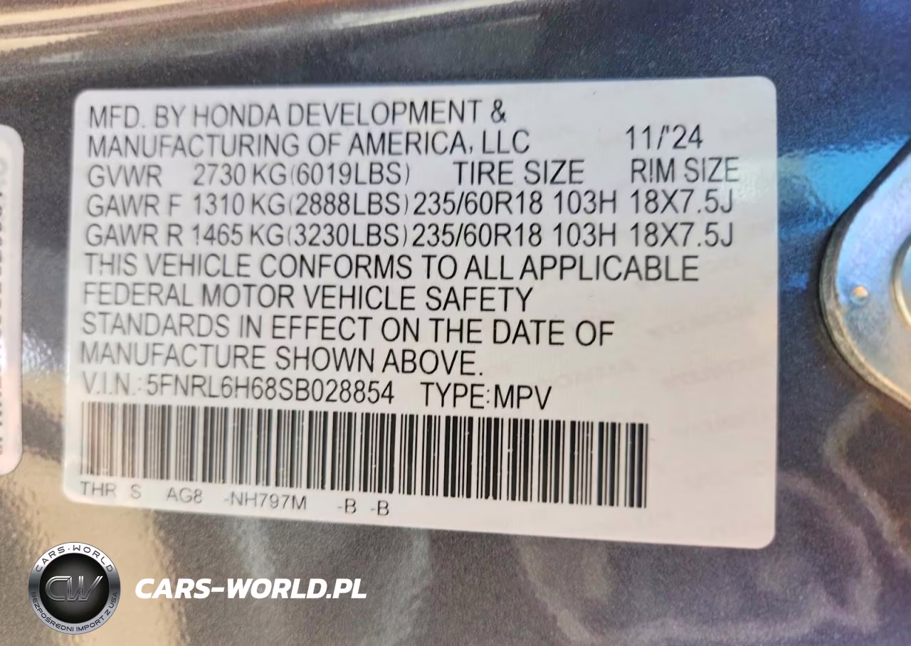2025 Honda Odyssey Exl VIN:5FNRL6H68SB028854 - 14