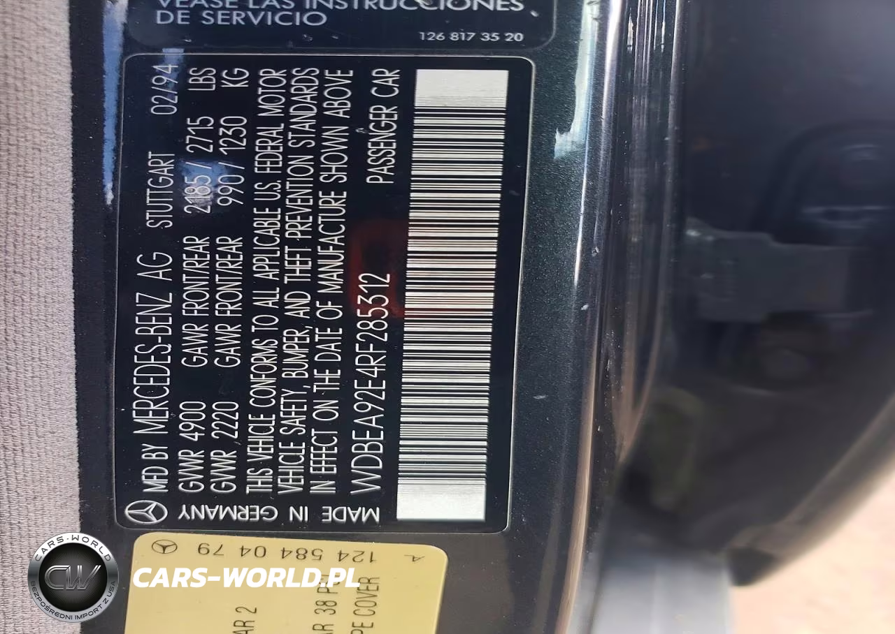 1994 Mercedes-Benz E 320 VIN:WDBEA92E4RF285312 - 12